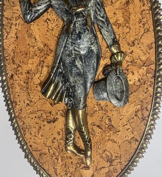 2 Cuadros bronce con relieve figuras