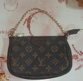 Pochette marrone con catenella Dorata.