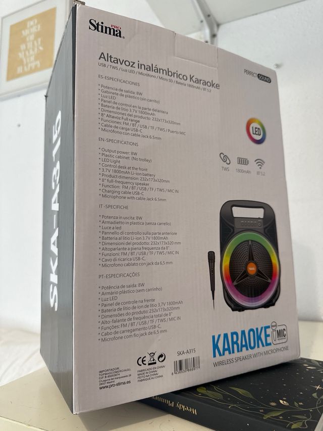 Altavoz Karaoke Stima SKA-A315 Micrófono LED