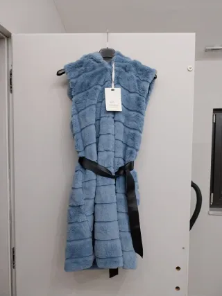 Gilet pelliccia sintetica taglia unica blu