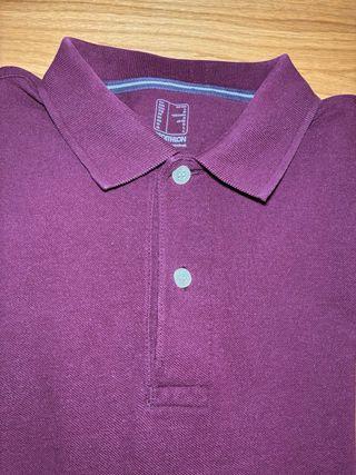 Polo hombre manga larga color granate.
