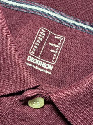 Polo hombre manga larga color granate.