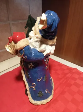 Statua Ceramica Babbo Natale con Albero e Campane