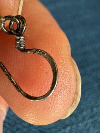 Pendientes Bolas Azules/Blancas y Plata