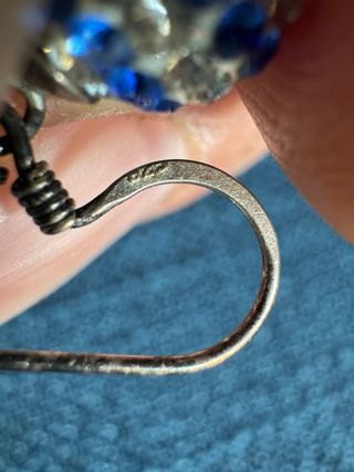 Pendientes Bolas Azules/Blancas y Plata