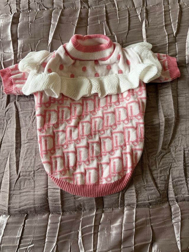 Maglione per Natale per Cane Piccolo Rosa e Bianco