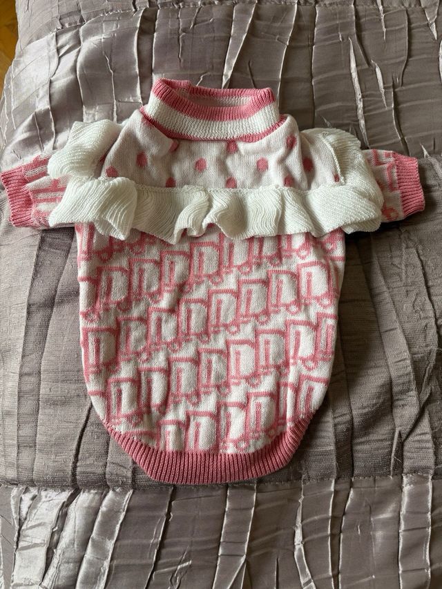 Maglione per Natale per Cane Piccolo Rosa e Bianco