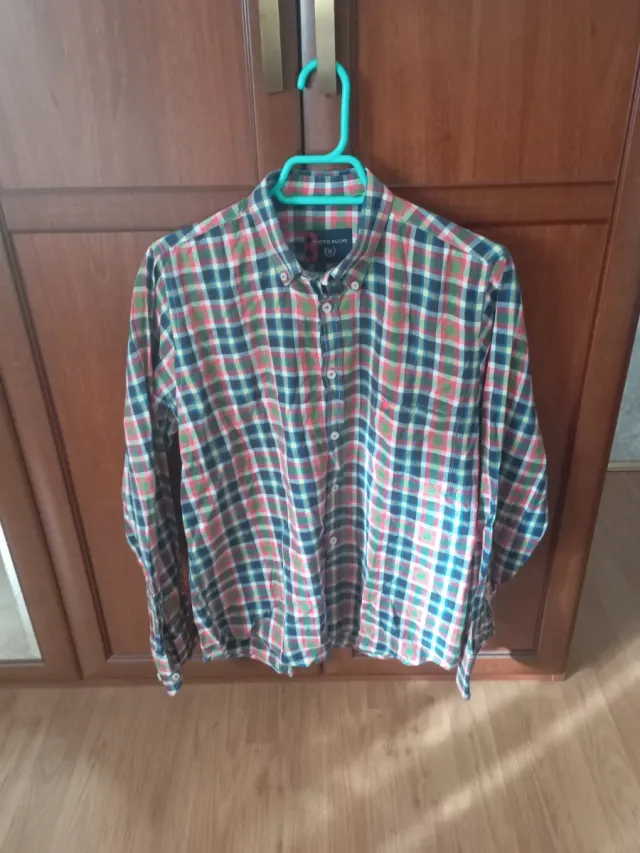 Camisa TUTTO BLUNI cuadros verde y rojo
