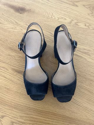 Sandalias de tacón negras con plataforma talla 36