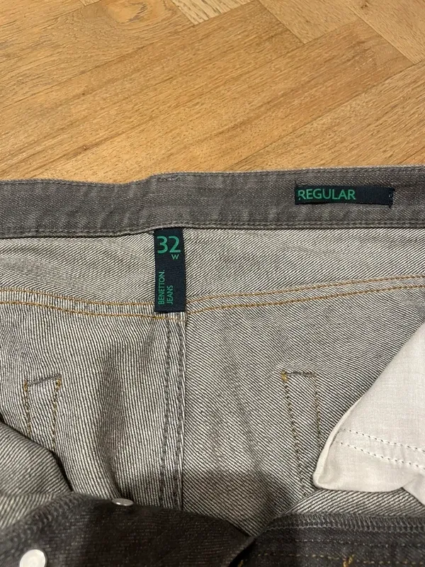 Jeans Benetton Regular Fit Grigio Taglia 32