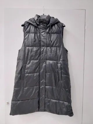 Gilet lungo ecopelle nero taglie S-M-L