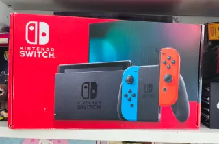 Consola Nintendo, mandos Switch Azul Neón/Rojo Neó