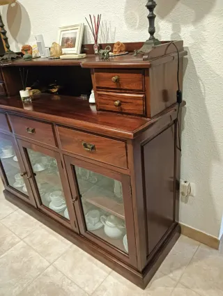 Mueble de entrada madera y cristal