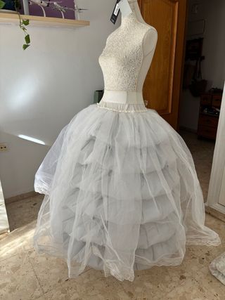 Cancán de Fallera Blanco Talla Única