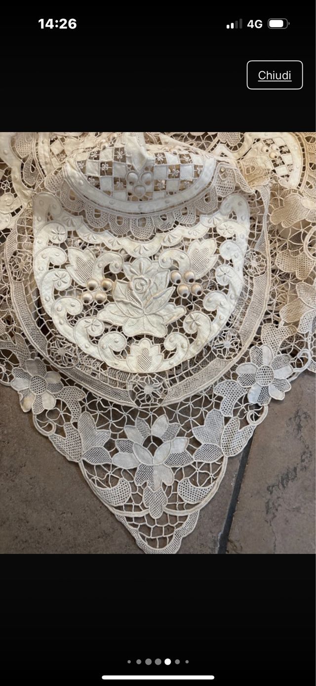 Tovaglia pizzo Burano con 12 tovaglioli