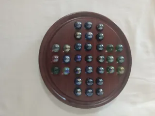 Juego Solitario Chino Tablero Madera