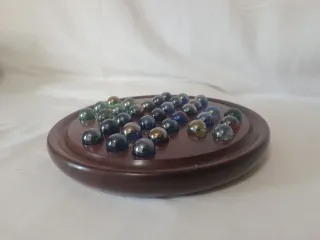 Juego Solitario Chino Tablero Madera