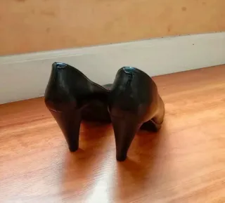 Zapatos de piel negros tacón plataforma