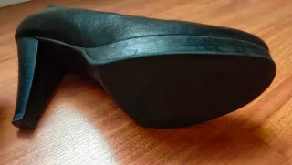 Zapatos de piel negros tacón plataforma