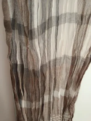 Fular cuadros marrón y beige