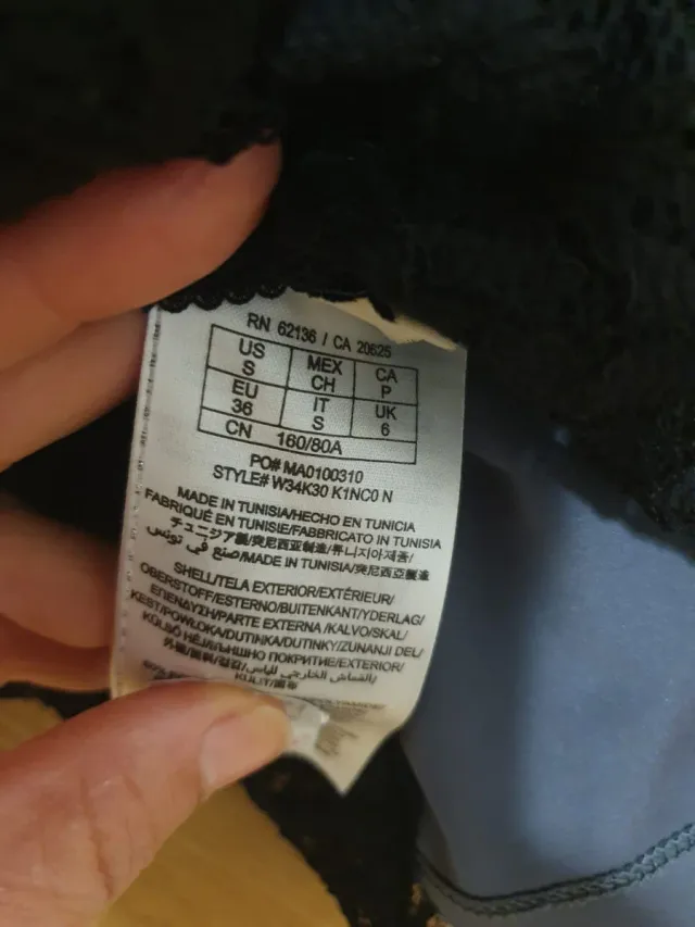 Vestido Guess Negro Encaje Manga Larga