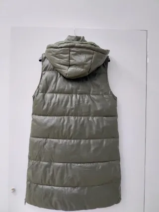 Gilet lungo ecopelle verde taglia S/M