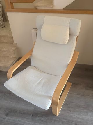 Butaca Ikea Beige/Blanca Madera