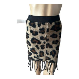 Gonna maculata con frange