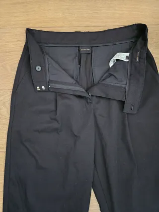 Pantalones Massimo Dutti Negros Mujer