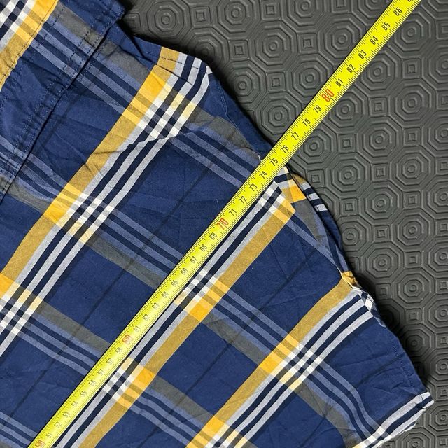 Camisa Chaps XL Vintage Xadrez Azul e Amarelo