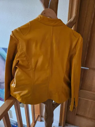 Chaqueta Biker Piel Auténtica Elastano