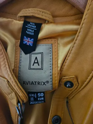 Chaqueta Biker Piel Auténtica Elastano