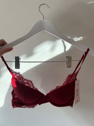 Sujetador H&M Encaje Push-Up 85B Rojo