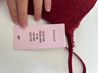 Sujetador H&M Encaje Push-Up 85B Rojo