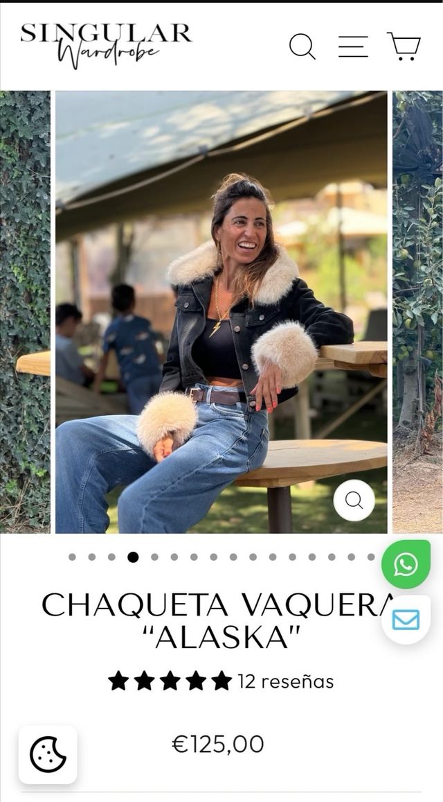 Chaqueta vaquera negra con pelo