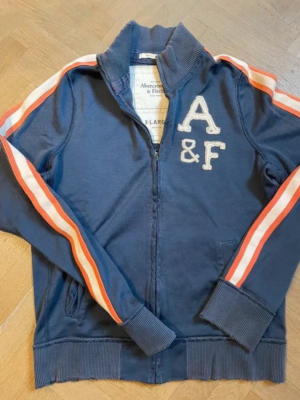 Felpa Abercrombie & Fitch Zip Blu Arancio XL