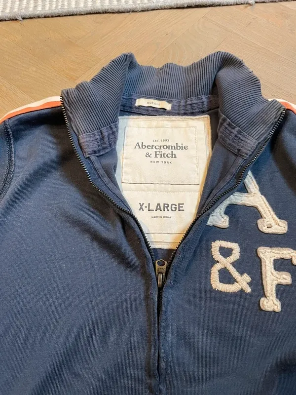 Felpa Abercrombie & Fitch Zip Blu Arancio XL