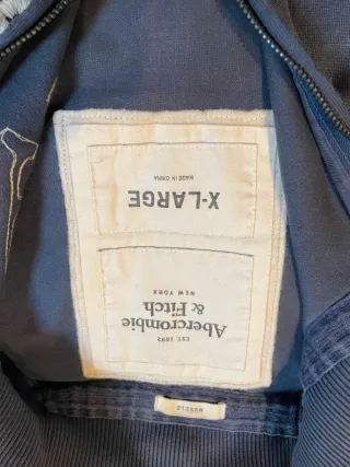 Felpa Abercrombie & Fitch Zip Blu Arancio XL