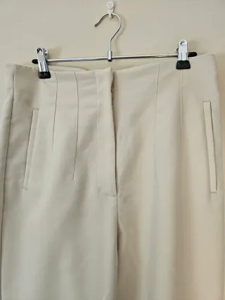 Pantalón de vestir crema mujer