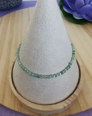 Pulsera Plata y Esmeralda Natural