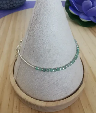 Pulsera Plata y Esmeralda Natural