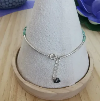 Pulsera Plata y Esmeralda Natural