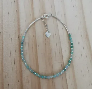 Pulsera Plata y Esmeralda Natural