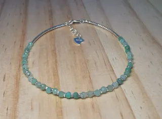 Pulsera Plata y Esmeralda Natural