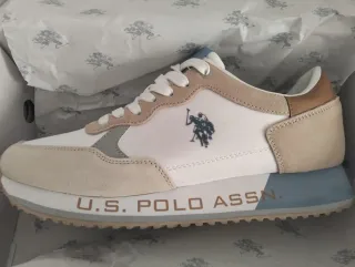 Zapatillas Polo Unisex Beige y Blanco