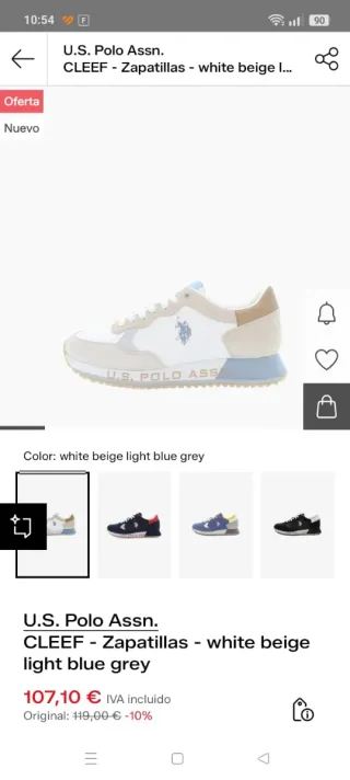 Zapatillas Polo Unisex Beige y Blanco