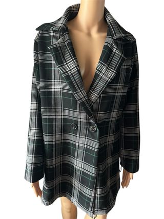 Cappottino a quadri nero, bianco e verde