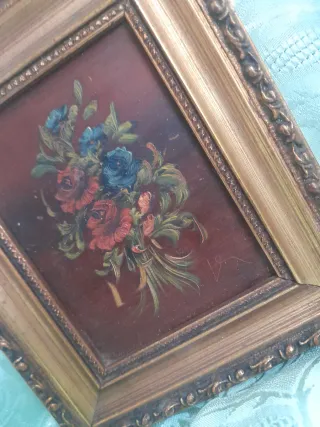 Antico quadro olio su rame