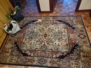 Alfombra de lana tejida multicolor