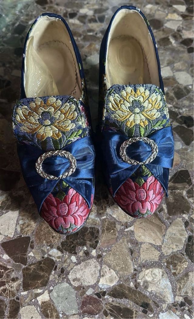 Traje de Fallera azul y multicolor